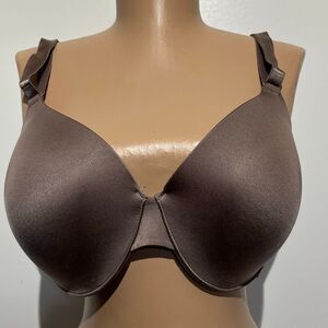 Soma Women's Brown Satin Vanishing Back Full Coverage T-shirt Bra Size 40C